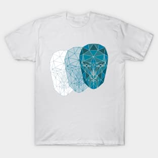 Geometric Female Face in blue T-Shirt